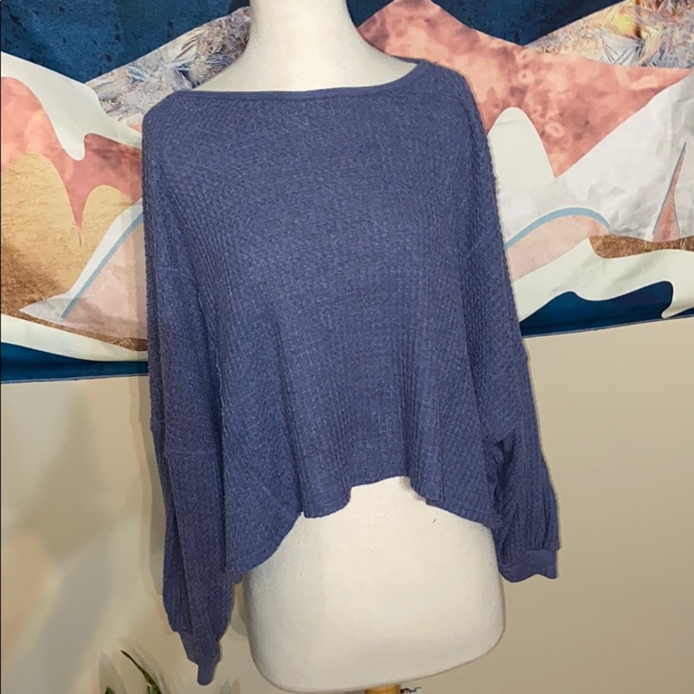 We The Free blue Parachute longsleeve open back XS